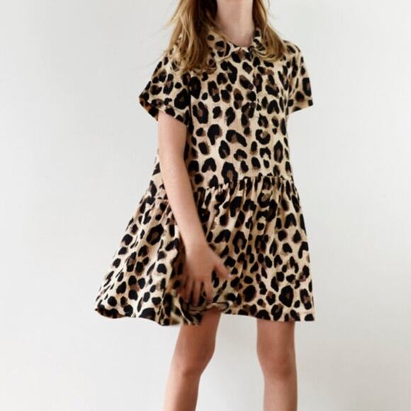 Zara Leopard Print Drop Waist Dress - Picture 1 of 3